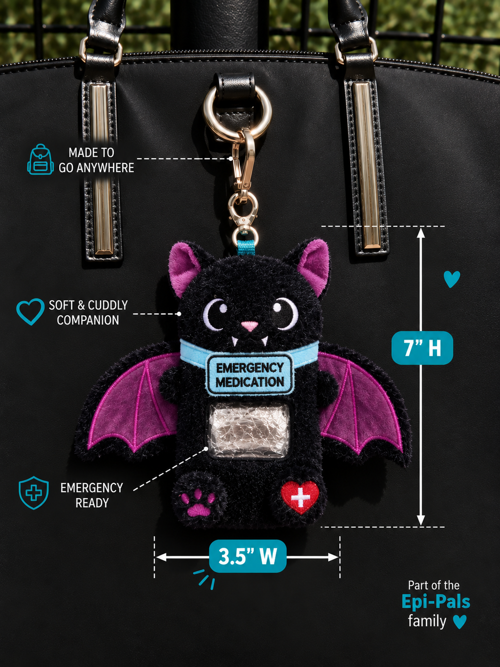 Epi-Pal™ Plush Medication Carrier - LIMITED EDITION BAT