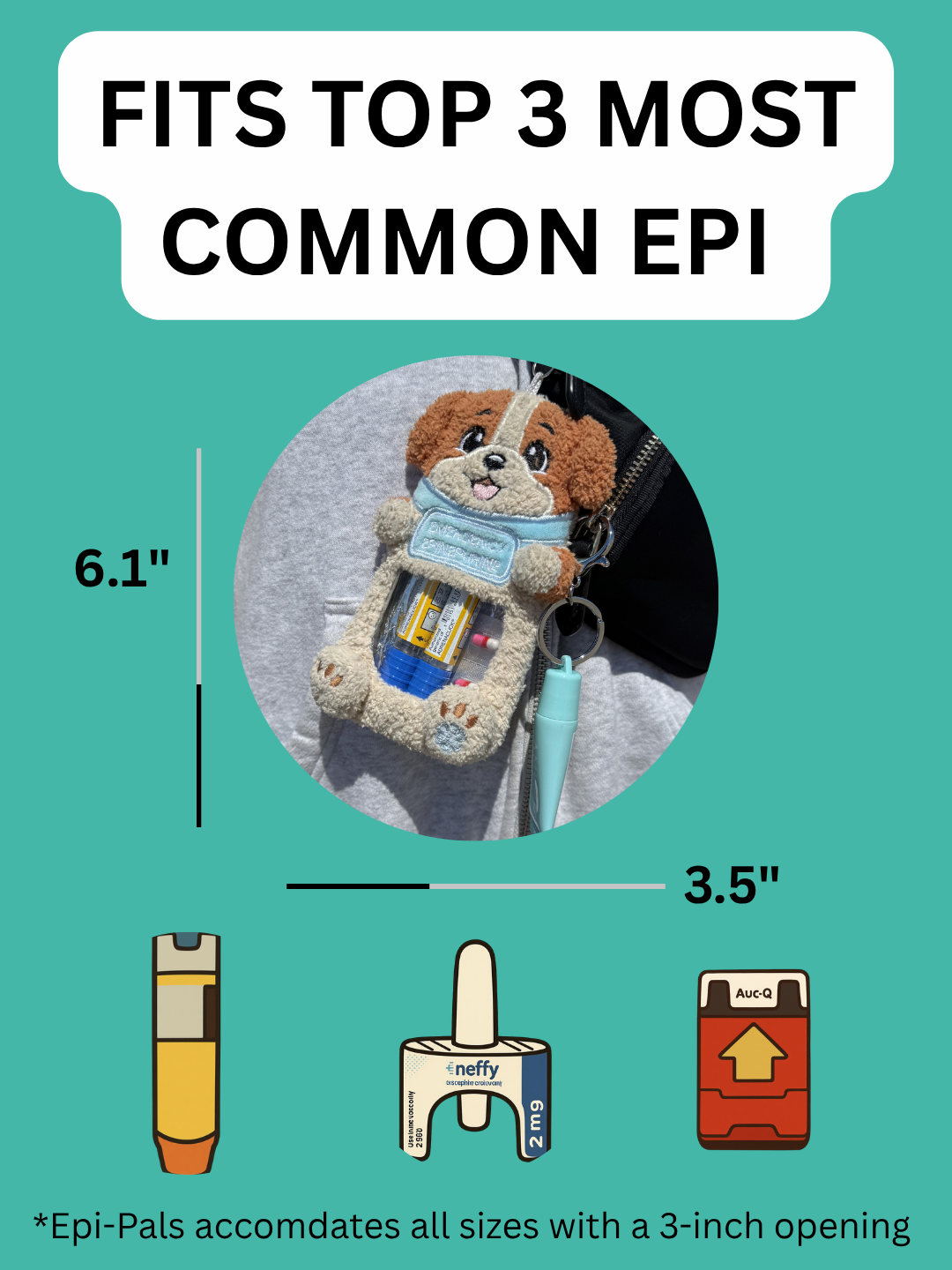 (PRE-ORDER): Epi-Pal™ Peanut Pup – Plush Emergency Epinephrine Carrier