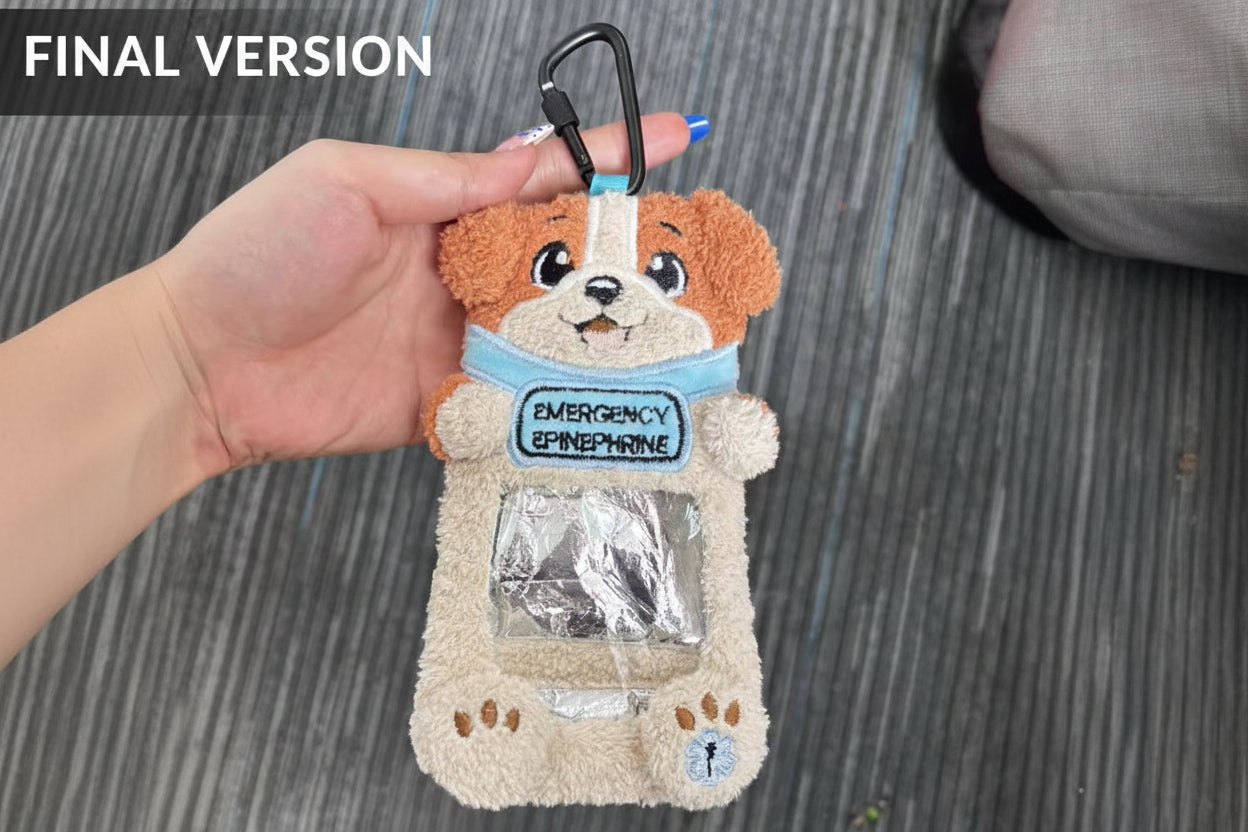 (PRE-ORDER): Epi-Pal™ Peanut Pup – Plush Emergency Epinephrine Carrier