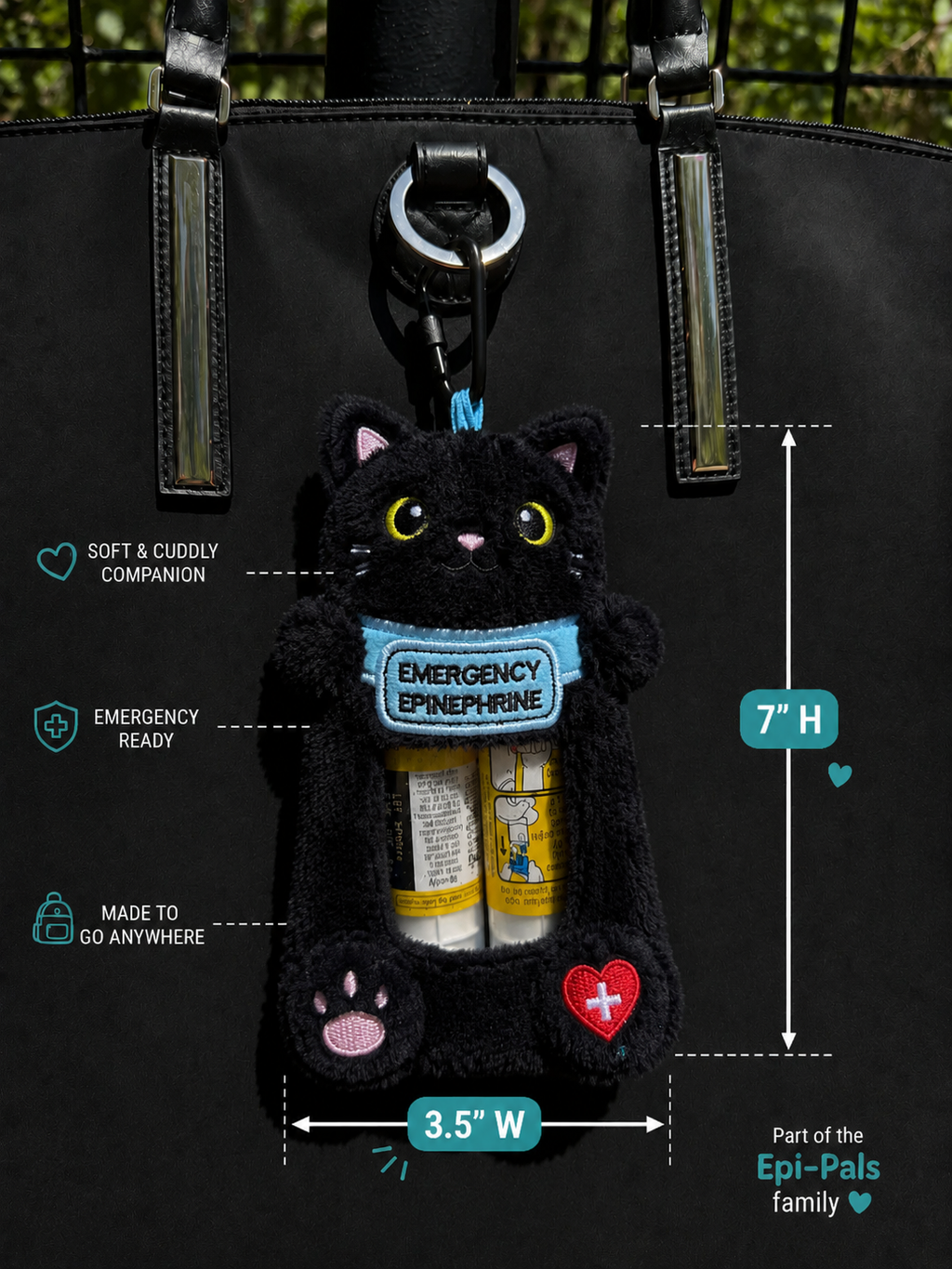 Epi-Pal™ Plush Emergency Epinephrine Carrier - Milk Meow